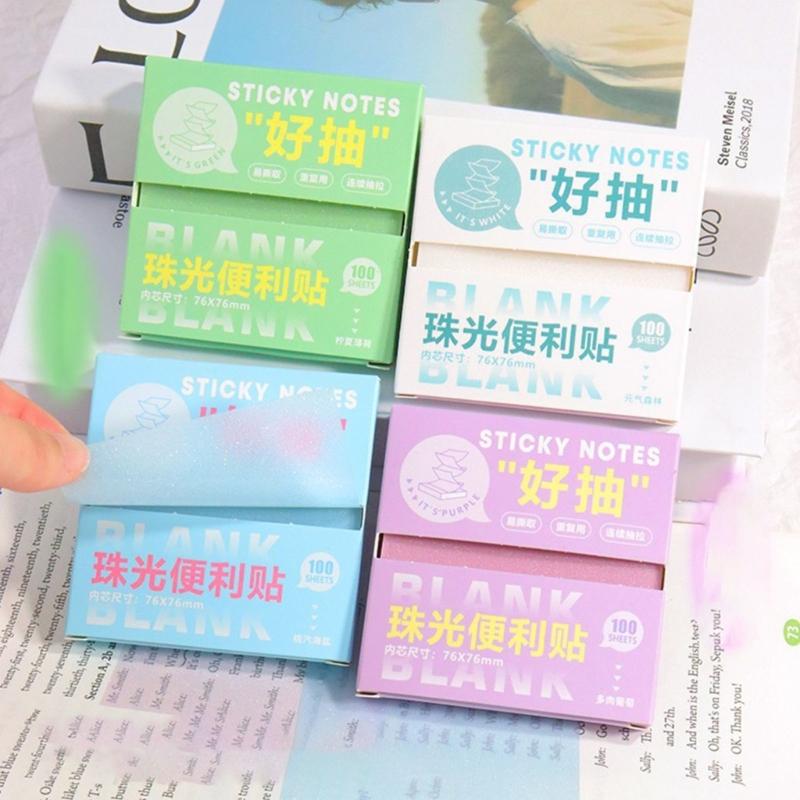 Glitter Film Bookmarks For Study Bookmarking and Office Use, Gradient Color Pull Out Transparent Marking Stick Note