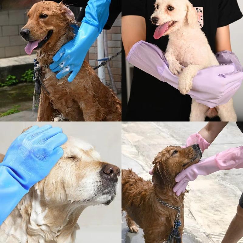 Soft Silicone Pet Grooming Gloves For Dog Cat Bathing Shower Cleaning Hair Removal Massage Glove