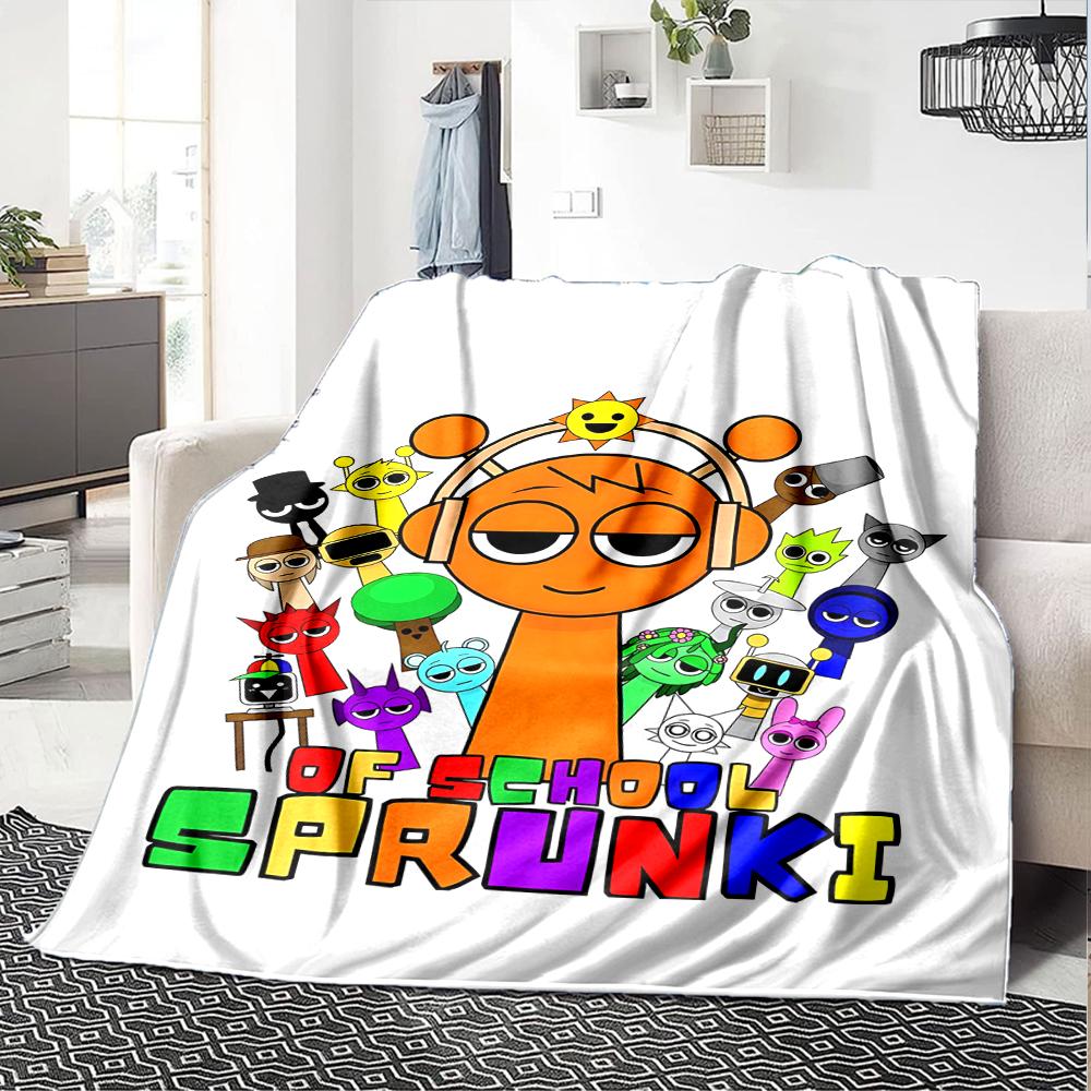 Coperta stampata a tema Sprunki - Perfetta per divano, letto, viaggi e uso all'aperto | Lavabile in lavatrice, accogliente e resistente.