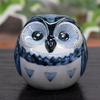 Waza no Kura Stylish Owl Figurine, Kutani Ware, Owl with Jade Design, Blue and White Porcelain, Lucky Charm, High-End Brand Interior Decor Object, Per