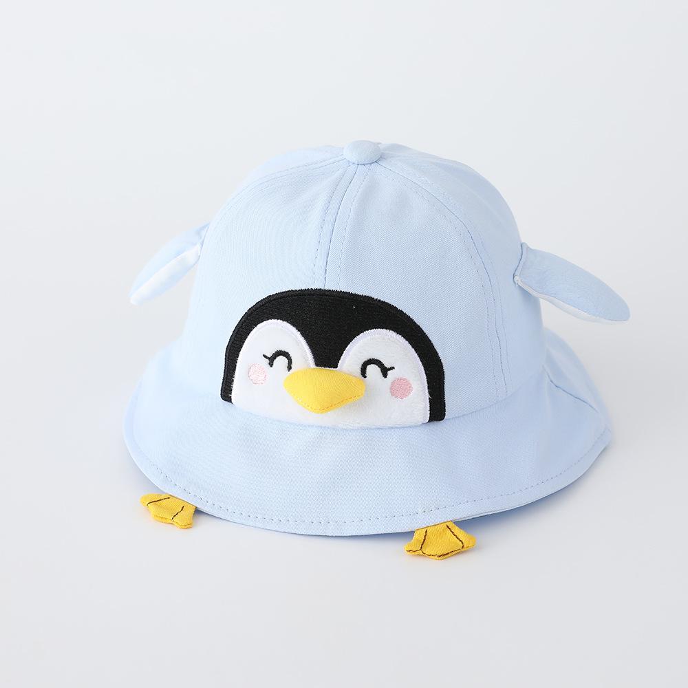 Baby Girl's Hat 50CM1-3 Years Kids Cute Penguin Fisher Cap Boys Girls Sun Hat Spring Summer 2026 Infant Fisherman Hat Thin