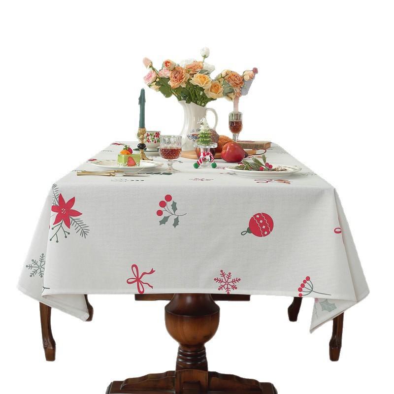 Christmas Deer Tablecloth Waterproof Rectangular Table Cover Dining Coffee Decor