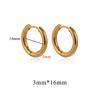 6pcs Stainless Steel 3mm 4mm Earrings PVD Gold Plated Round Korean Ear Rings Hoop Earring for Man Women Female Punk Jewelry
