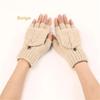 1 par de guantes de punto de lana cálidos para otoño e invierno para mujeres y niñas, guantes de medio dedo con tapa gruesa, manopla