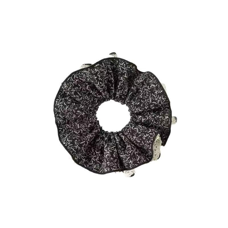 Vintage Krajková Květinová Dvouvrstvá Extra Velká Gumička do Vlasů