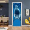 Underwater World Wallpaper 3D Door Sticker Self Adhesive PVC Fish Dolphin Poster For Kids Girls Room Home Door Decoration Murals