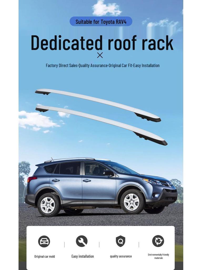 Aluminum Alloy Roof Rack Cross Bars for 2014-2018 RAV4, Screw-Locking Type