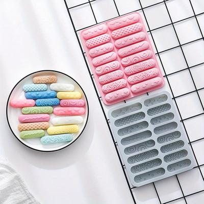 2 Pack Silicone Chocolate Molds 16 Cavity Non-Stick Strip Cheese Sticks Gummy Crayon Bar Cupcake Decoration
