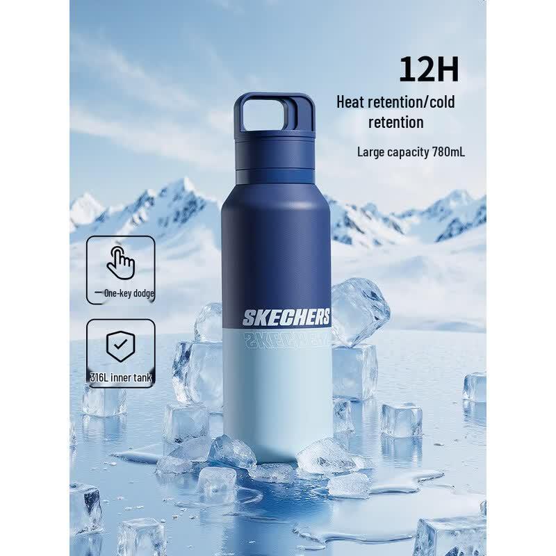 Skechers SPORTY One-Touch Portable Stainless Steel Water Bottle