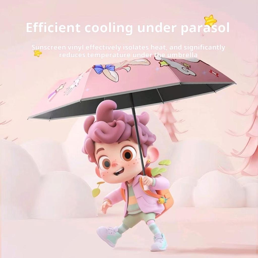 Children's Automatic Safety Umbrella with Anti-Rebound Mechanism, All-Weather Sun & Rain Protection