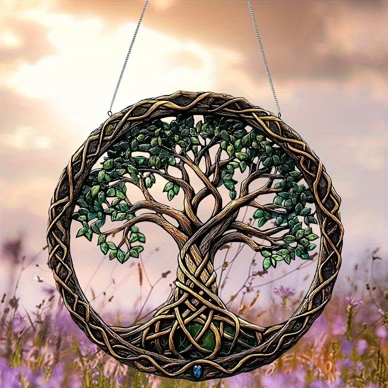 20Cm Tree of Life Series--Window Catcher Color Acrylic Window Decoration Home Decoration Garden Outdoor Pendants, Gifts, Pendants
