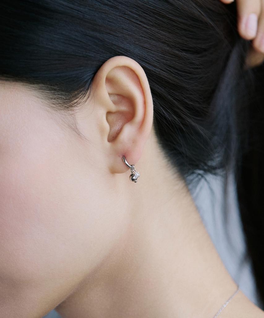 Merrymotive Ball And Crystal Hoop Earrings