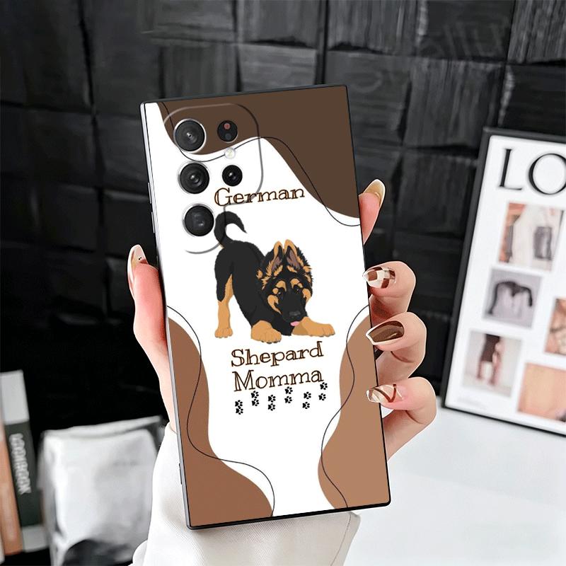 German Shepherd Dog Soft Phone Case for Samsung Galaxy S26 S25 Edge S24 Ultra S23 Plus S22 S21 FE S20 Black Cover Back Shell