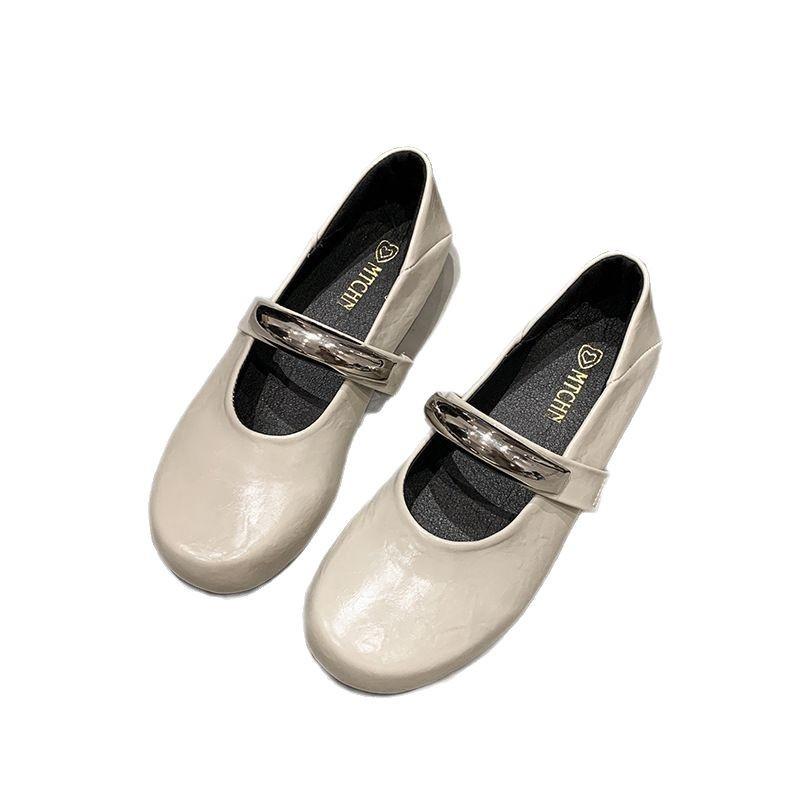 Niche Literary and Artistic Style Casual Flat Mary Jane Shoes Women's 2025 Spring and Autumn European Station Round Head Retro Temperament Single