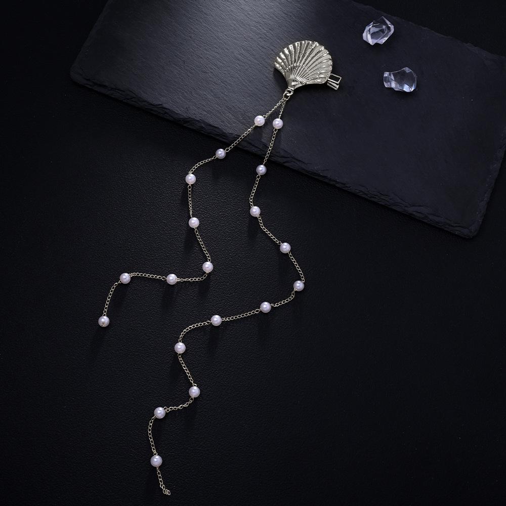 1PC Shell Hairpin French Retro Premium Sense Fringed Ponytail Clip Fashion Banquet Party Bridal Headdress
