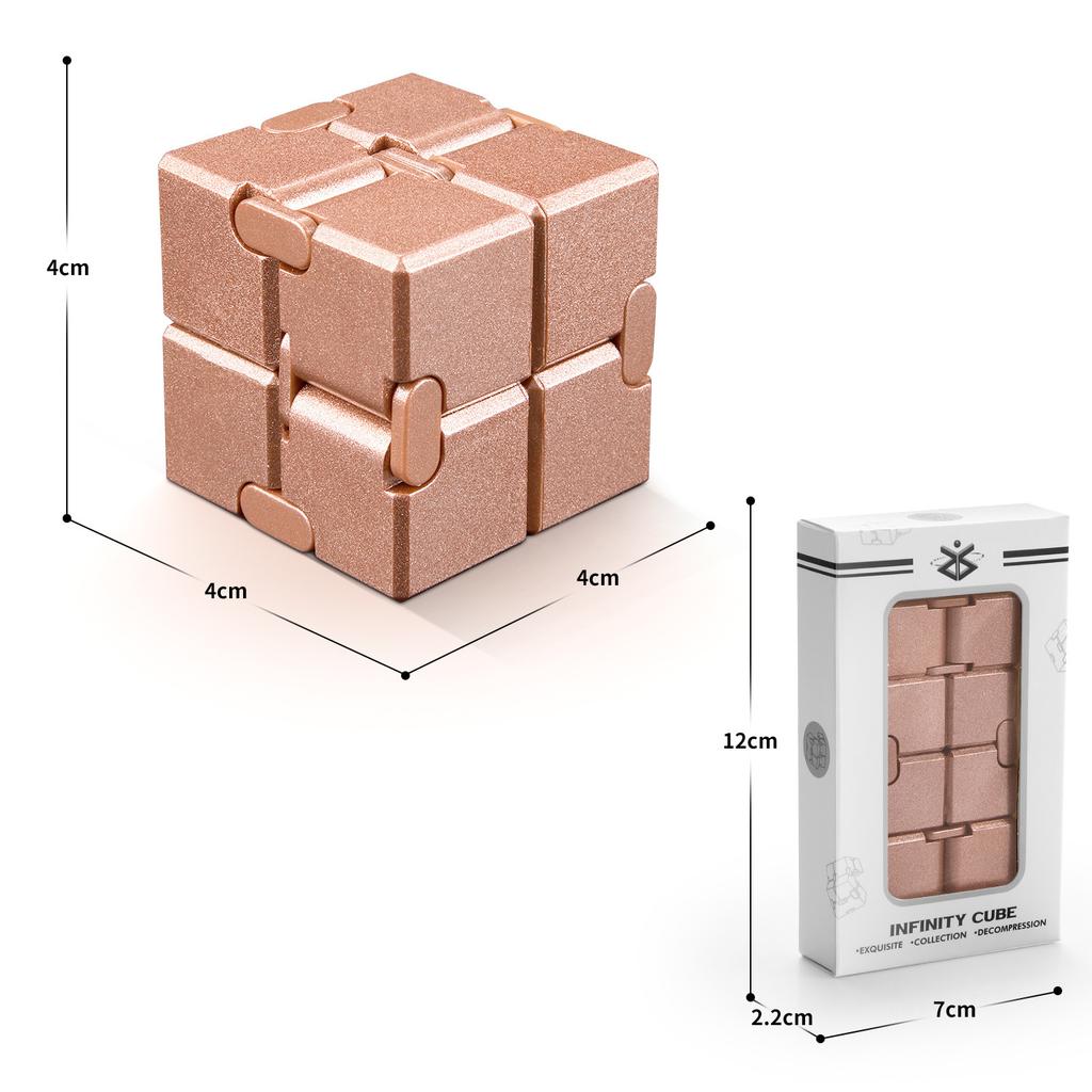 Alloy&Plastic Infinity Cube Fidget Toy Ultra-Durable Sensory Stress Reliever for Adults & Kids Anxiety Relief Gift