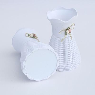 DIY Artificial Rattan Vase Handmade Artificial Plastic Flower Pot Eye-catching Rattan Design Plant Flower Basket