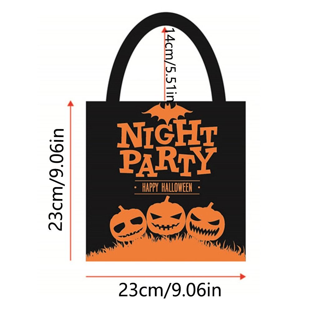 6Pcs Nonwoven Fabric Pumpkin Pattern Handbag Portable Trick or Treat Pouch Birthday