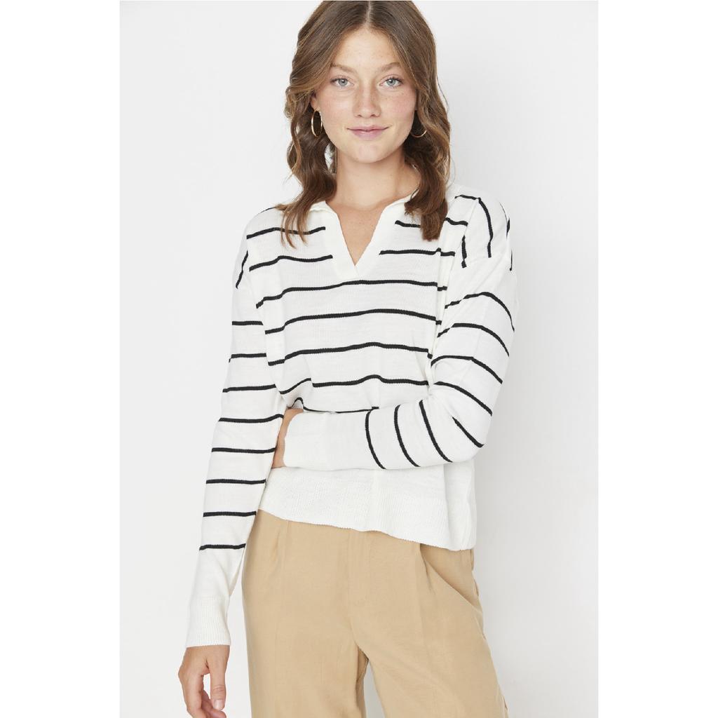 Navy Blue Striped Knitwear Sweater Twoaw22kz0735