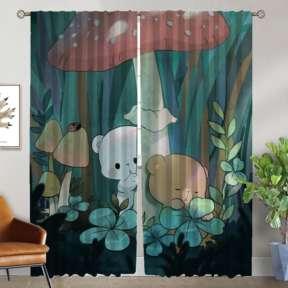 

Кавайный медведь элегантные шторы для комнаты гостиная украшение на Хэллоуин затемняющие шторы для домашнего интерьера шторы 2 шт. оттенки W50xH70cmx2pcs-CL