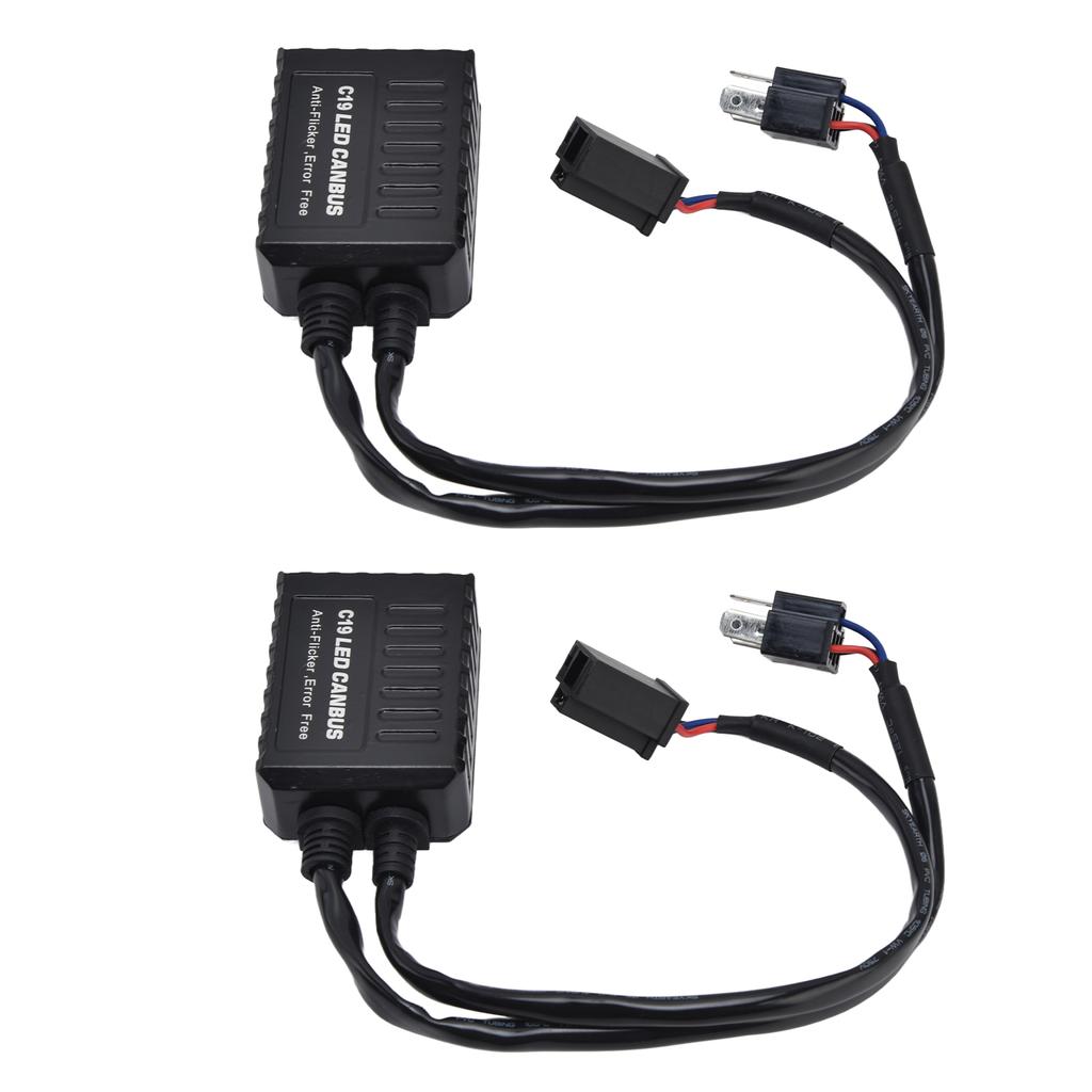 2Pcs LED Canbus Decoder C19 H4 Universal Anti Flicker Harness Filter Accessory for Headlight Bulb