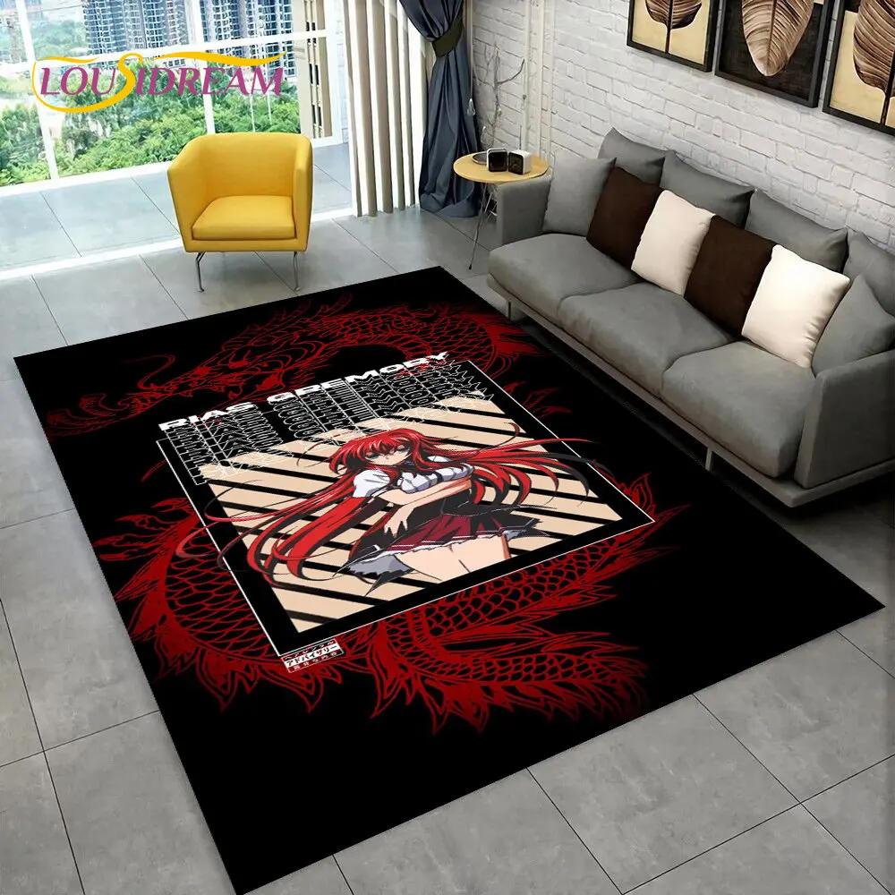 Alfombra Sexy Anime High School D×D, Alfombra para el Hogar Sala de Estar Dormitorio Sofá Felpudo Decoración, Alfombra de Juego Antideslizante 3D para Niños