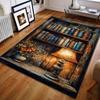 1 Stück Bücherregal Ölgemälde Stil Druck Teppich für Schlafzimmer Wohnzimmer Bettseite Sofa Bodenmatte Moderne Heimdekoration Bereichsteppich