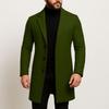 2024 Men's Solid Color Single-Breasted Wool Trench Coat