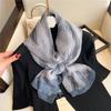 Big shawl, soft yarn, temperament pattern scarf, women's large size fashion simulation silk, commuting sunscreen, light luxury silk scarf