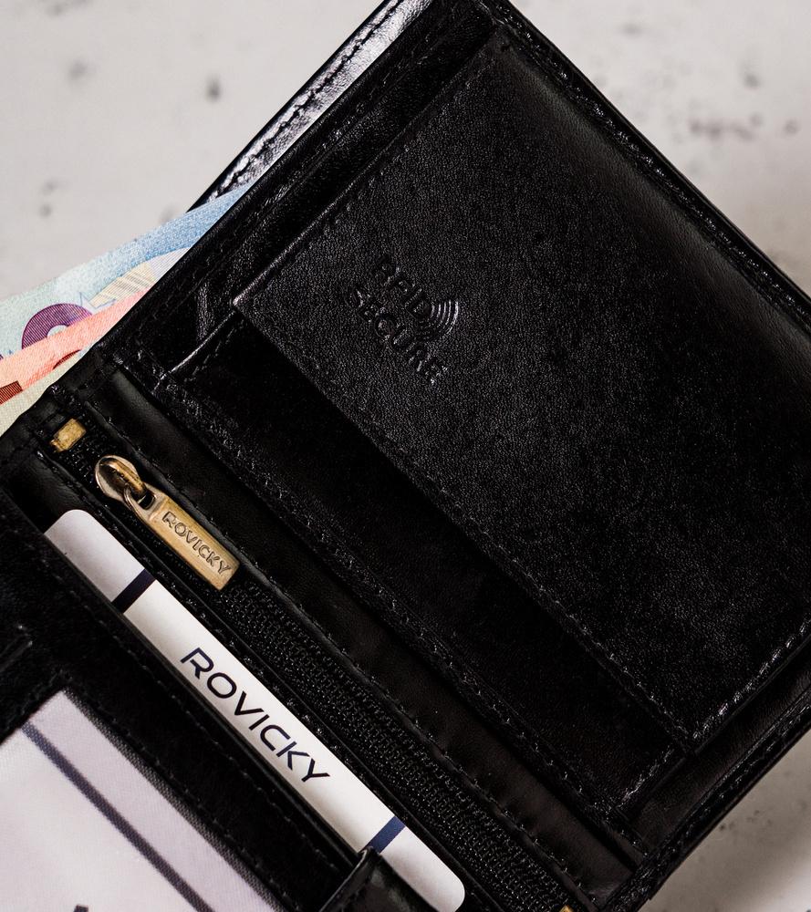 Stylish men's wallet made of genuine cowhide leather - Rovicky