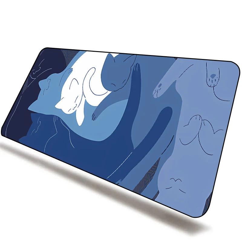 Kawaii Cat Gaming Mouse Pad Gamer Non-slip Mausepad Computer Accessories Deskmat Mousepad Mats Keyboard Pc Cabinet Xxl