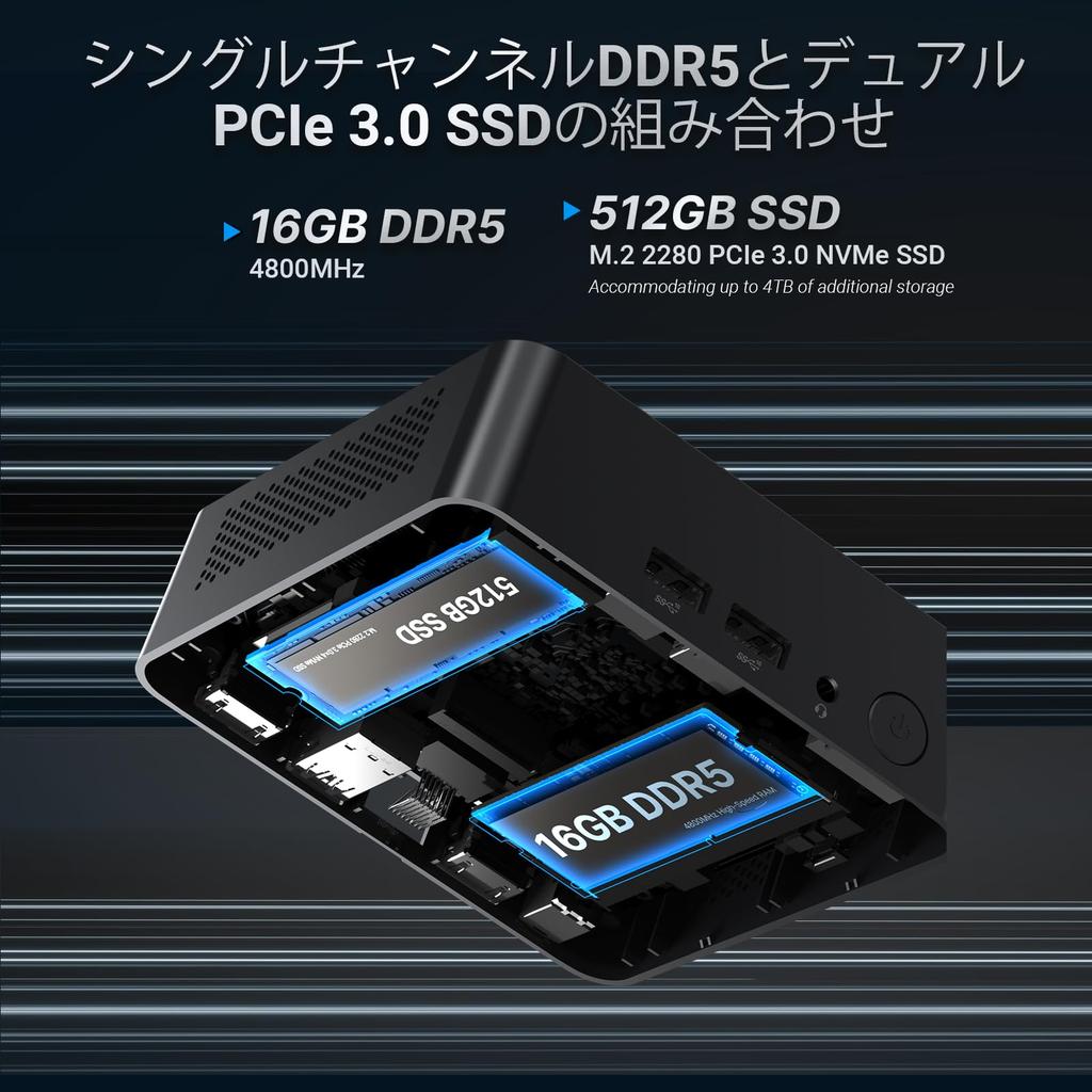 MINIX NEO NUC355 Mini-PC mit Intel Core 3 16 GB 512 GB PCIe Triple 4K Display WiFi Windows 11 und Ideal für und Digital Signage N355, DDR5, SSD,