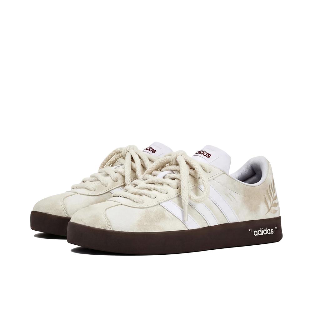 Adidas Vl Court Classic Shaoyu Apricot Coffee, Special Shopping Bag German Army Trainers Unisex Beige Brown JS3003(Team920-BOX)