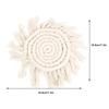 Handmade Round Placemat Woven Tassel Coaster Solid-color Cotton Tassel Mat Party Decor