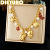 DIEYURO 316L Stainless Steel Conch Turtle Starfish Shell Coral Pearl Pendant Necklace Lady Luxury Classic Neck Chain Jewelry