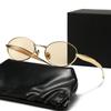 Trendy Fashion Wide Thick Metal Frame Sunglasses Oval Small Frame High-end Runway Sunglasses 2026 New Model