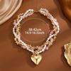 Pink Gold Gold Plated Pendant Necklace Three-Layer Clavicle Chain  Birthday Party