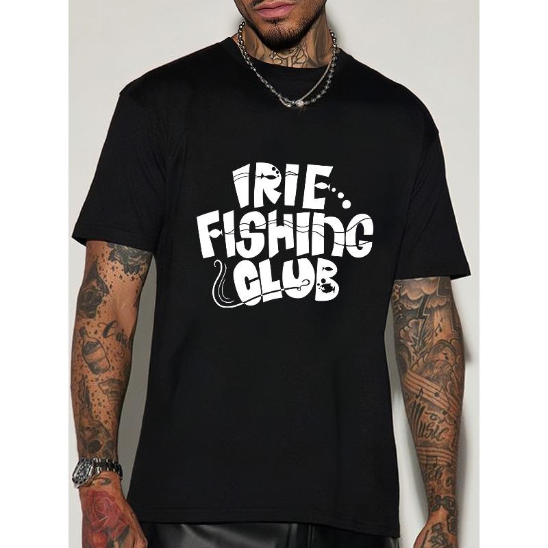 

Европейские размеры Летняя Мода Мужская Повседневная Футболка с Круглым Вырезом с Принтом IRIE Fishing Club , Трикотажная Ткань, Небольшая Эластичность, Обычная Посадка S чёрный