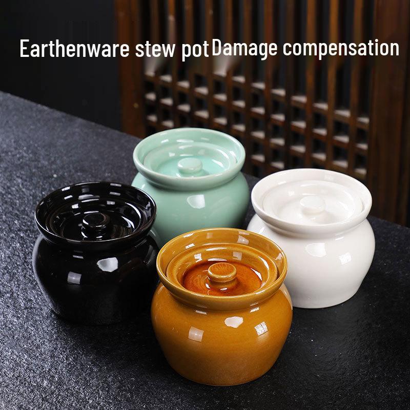 Single-Serve Ceramic Stew Pot with Lid for Soups and Snacks