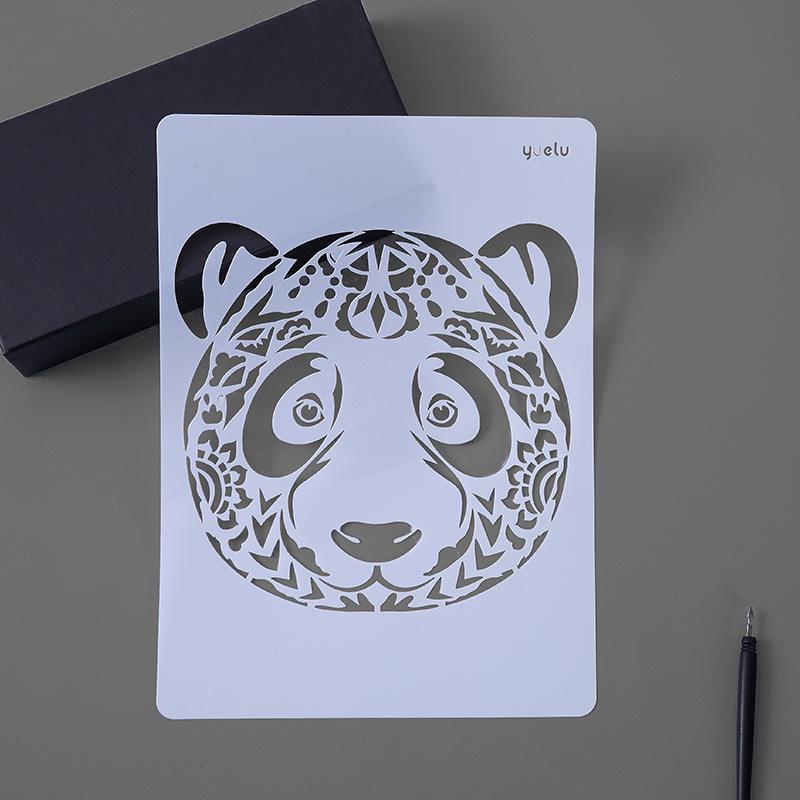 YUELU Creative Animal Lace Ruler Scratch Art Template