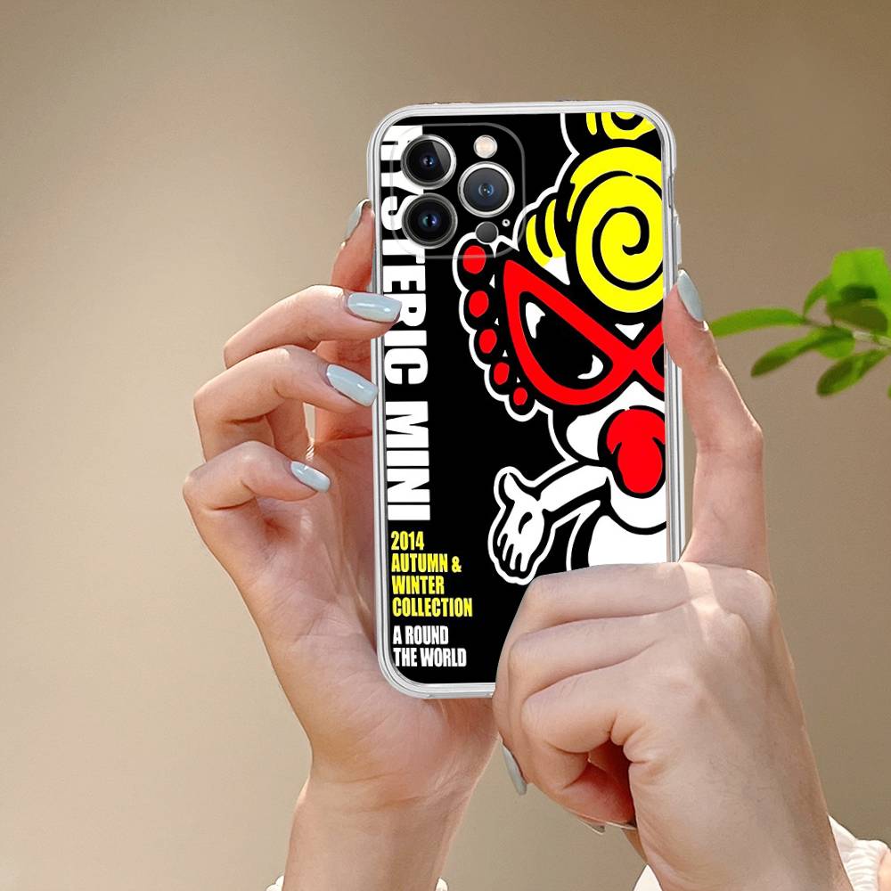 H-Hysteric Cute M-Mini For IPhone 17 16 15 14 13 12 11 Pro Max Plus Transparent Soft TPU Phone Cover