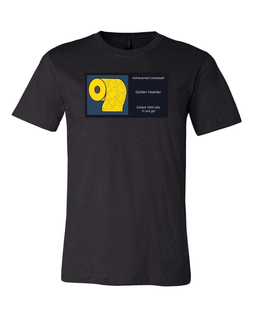 Achievement Unlocked Golden Toilet Paper Graphic T-T-Shirt, Premium Short Sleeve S