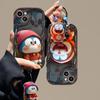 Applicable to Apple 15 mobile phone case iPhone17promax couple cute jingle cat pendant 13/12 silicone 16