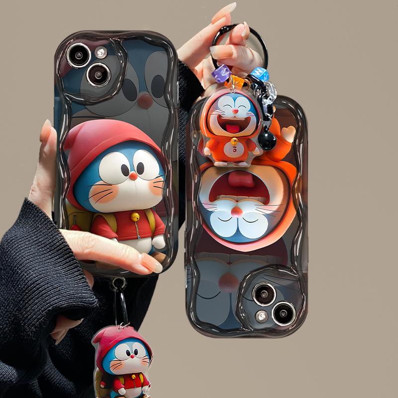 Applicable to Apple 15 mobile phone case iPhone17promax couple cute jingle cat pendant 13/12 silicone 16