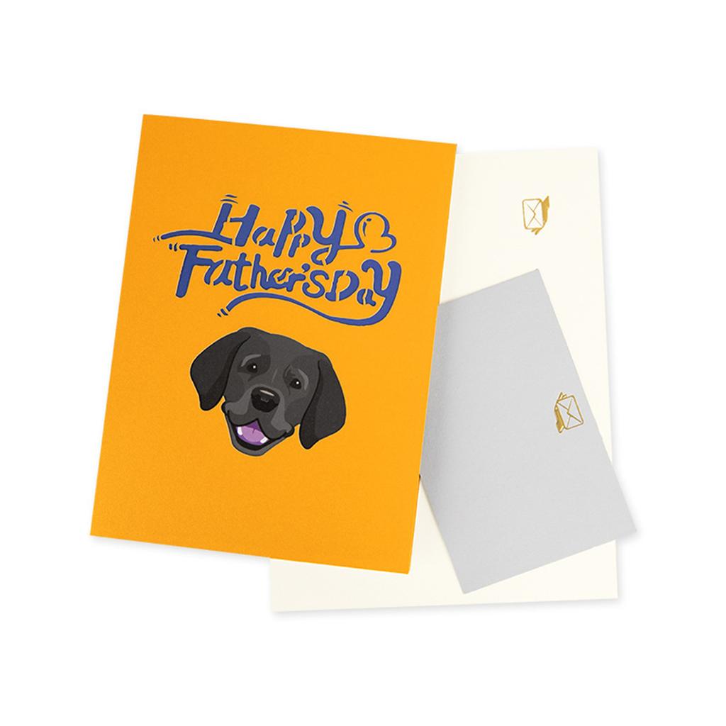 Unique 3D Father's Day Card Black3D Labrador Greeting Card Father's Day Greeting Card Graduation for Dog Enthusiasts