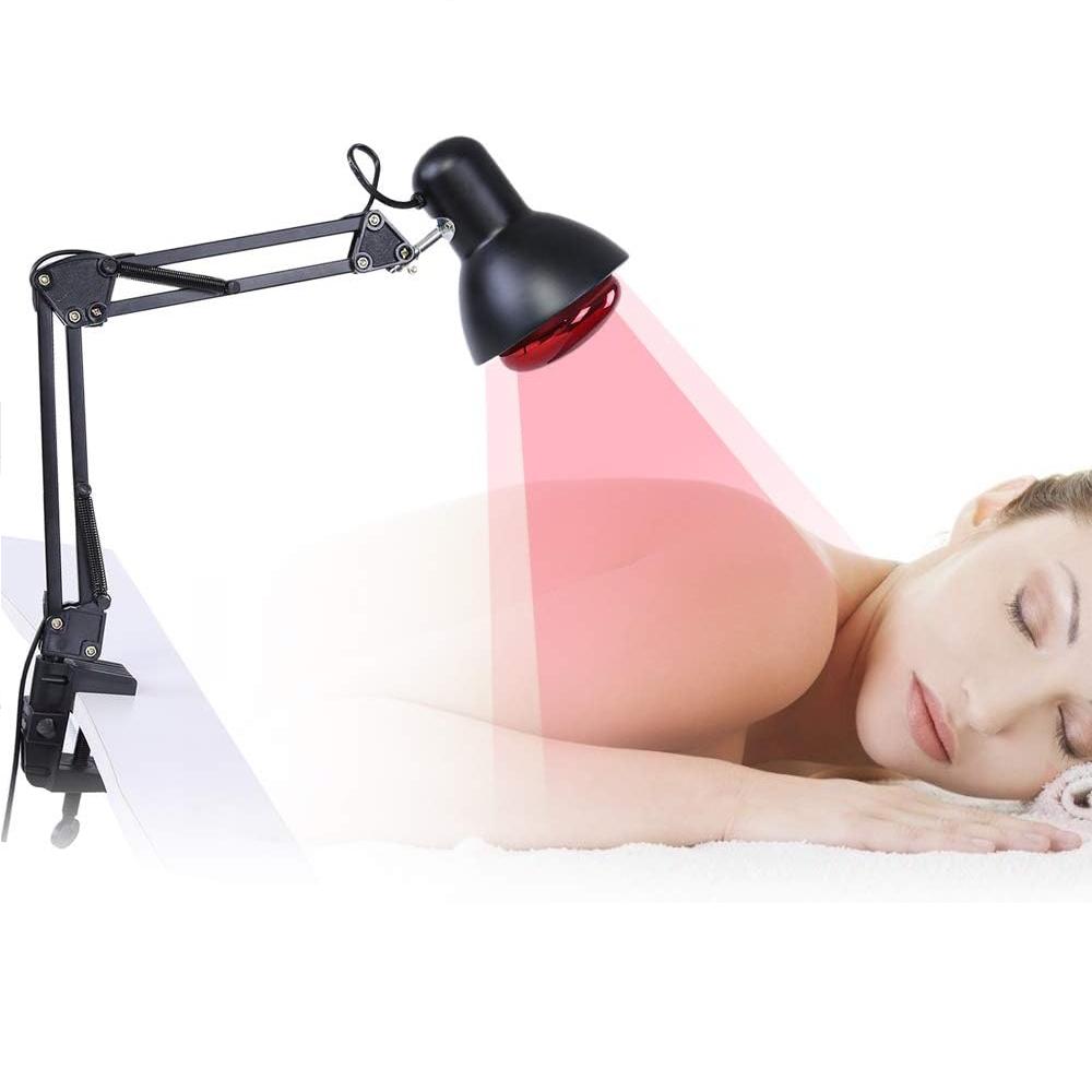 Infrarot-Wärmebehandlung Infrarot-Lampenhalter mit Arm Infrarotlampe mit roter Birne für Physiotherapie Infrarot-Schmerzlinderung
