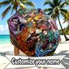 Custom Name Personalized Demon Slayer Anime Print Umbrella, Auto Open Close, 8‑Rib Sturdy Frame, Commute Camping Hiking Use, Birthday Gift