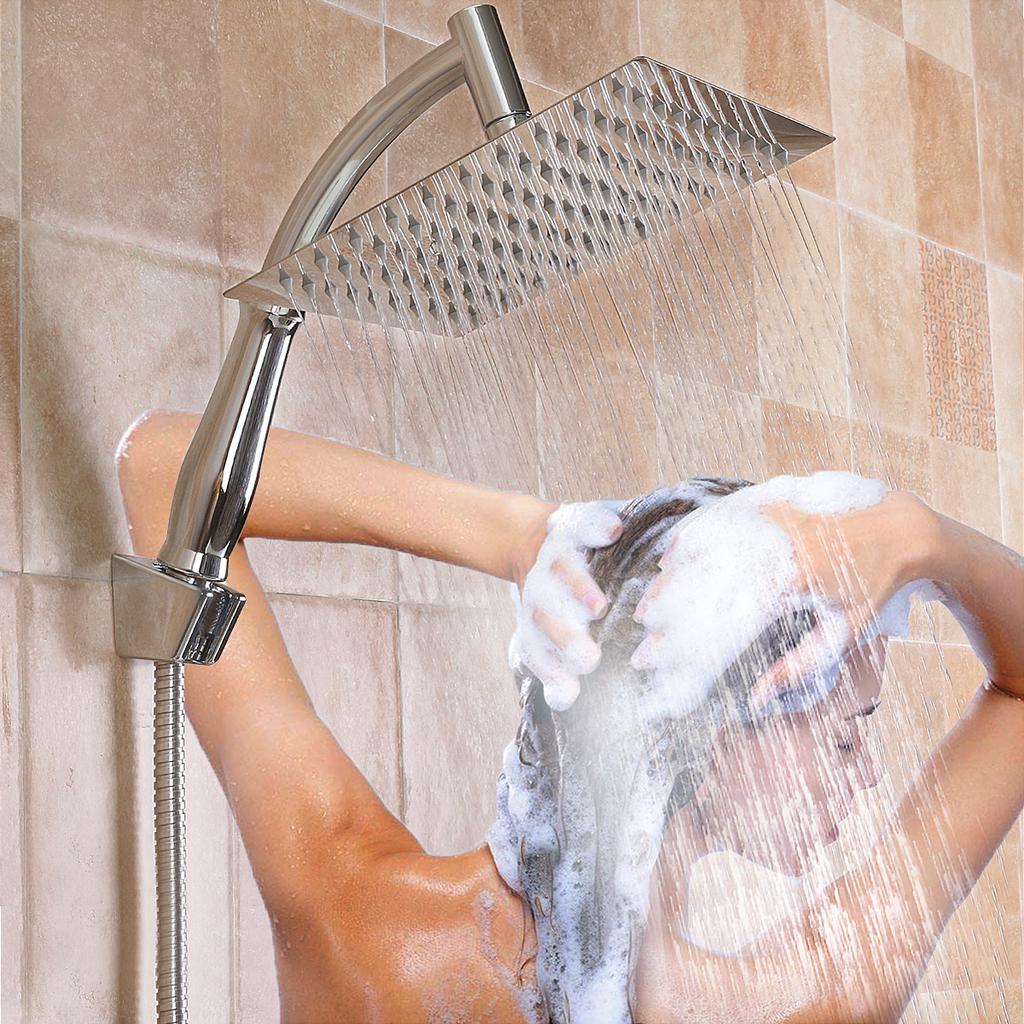 8-inch Square Air Booster Universal Adjustable Nozzle Shower