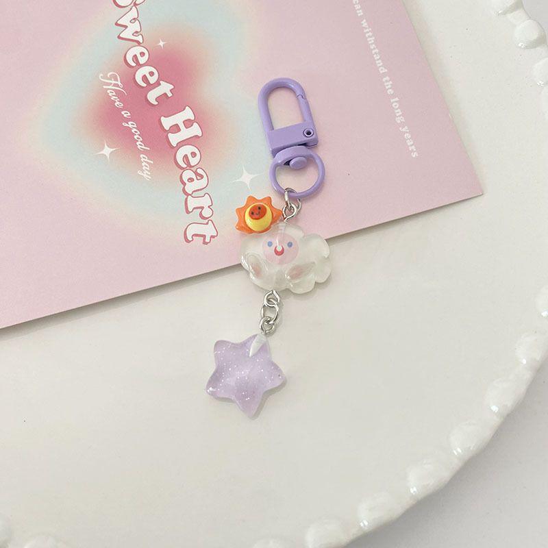 513 Original Ice Transparent Star Keychain - Cartoon Girl Heart Pendant for Students & Girlfriend Gifts