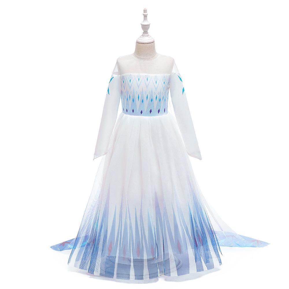 Frozen Princess Dress For Girls Elsa Snowflake Costume Blue And Purple Ages 3-10